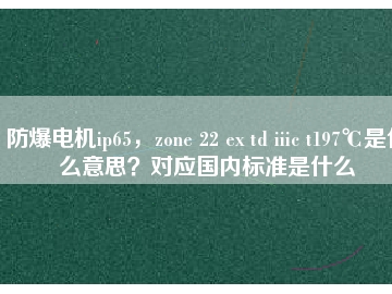 防爆電機(jī)ip65，zone 22 ex td iiic t197℃是什么意思？對(duì)應(yīng)國(guó)內(nèi)標(biāo)準(zhǔn)是什么