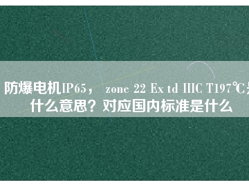 防爆電機(jī)IP65， zone 22 Ex td IIIC T197℃是什么意思？對應(yīng)國內(nèi)標(biāo)準(zhǔn)是什么