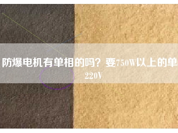 防爆電機(jī)有單相的嗎？要750W以上的單相220V