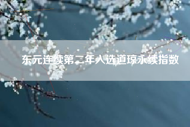 東元連續(xù)第二年入選道瓊永續(xù)指數