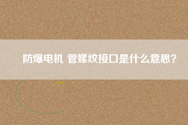 防爆電機 管螺紋接口是什么意思？
