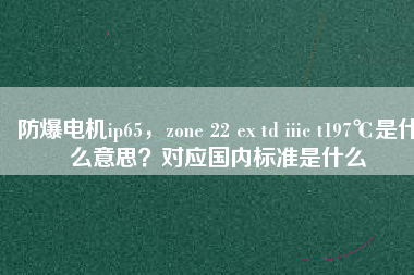 防爆電機(jī)ip65，zone 22 ex td iiic t197℃是什么意思？對(duì)應(yīng)國內(nèi)標(biāo)準(zhǔn)是什么